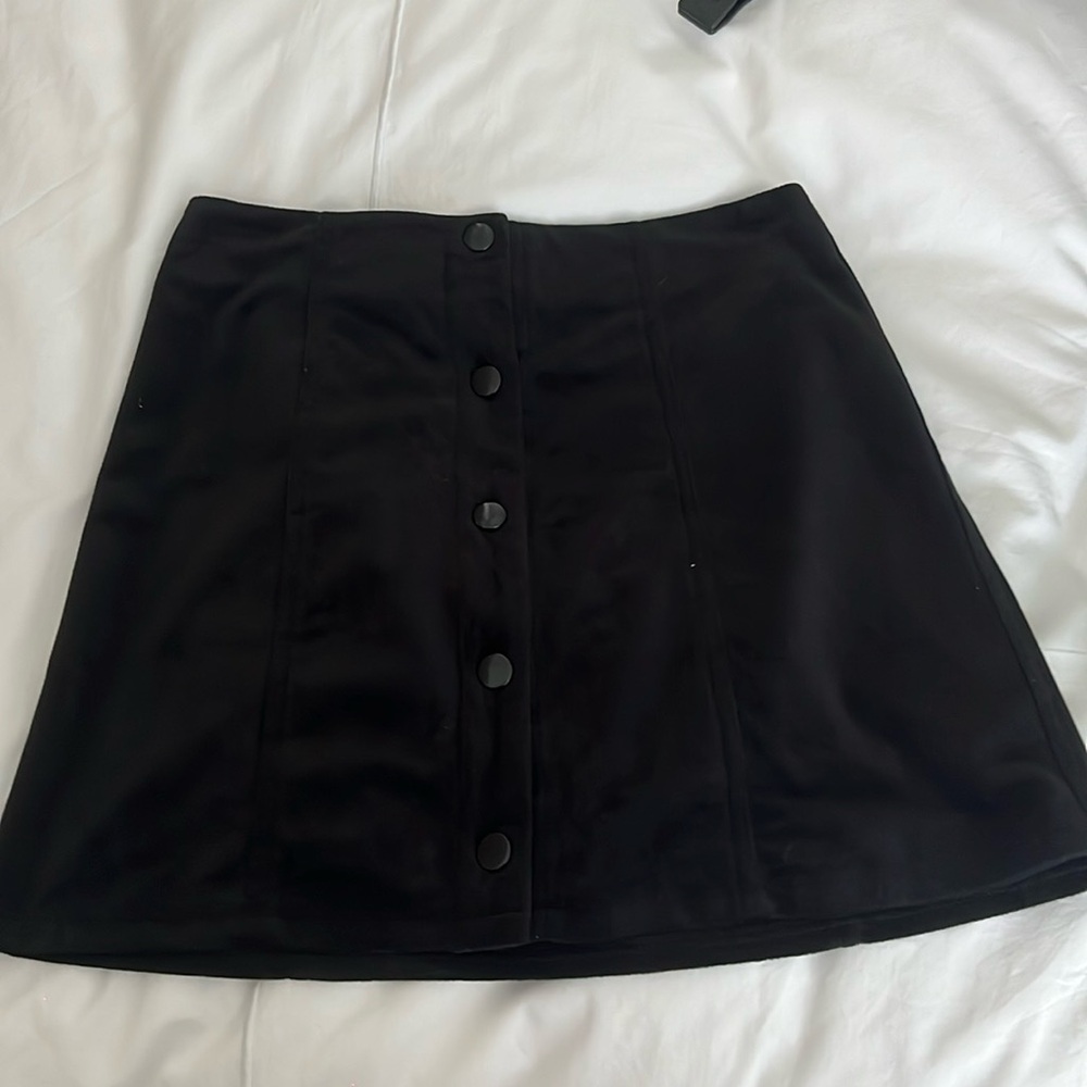 Chloe & Katie black velvet button down mini skirt size XS